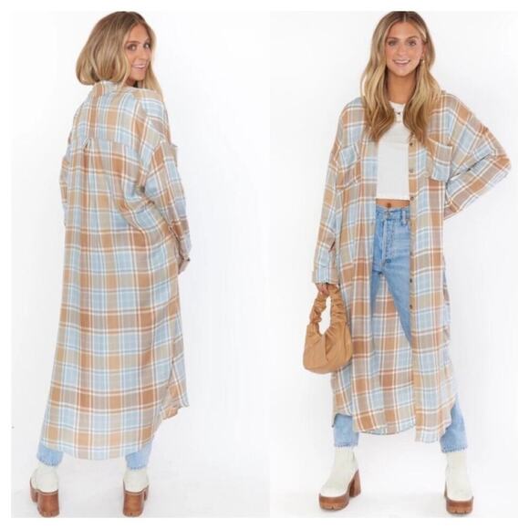 Show Me Your MuMu Leo Plaid Button‎ Down Duster Top S - Picture 8 of 8